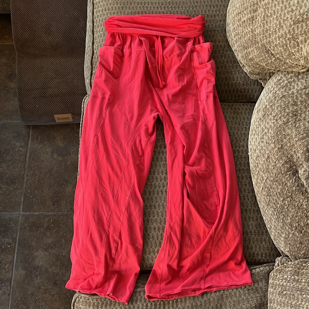 Women's Red Wide-Leg Lounge Pants - Picture 5 of 6